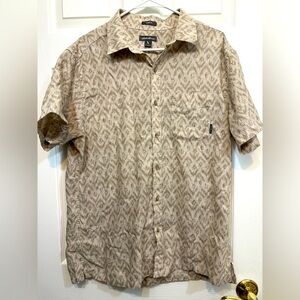 Eddie Bauer Men's Tan Short Sleeve Button Shirt Large